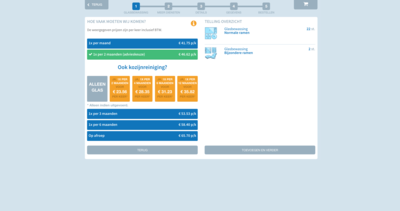 Dienstenwebshop frequentiekeuze