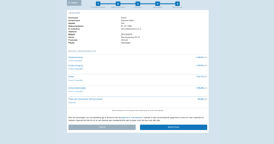 Dienstenwebshop gegevens